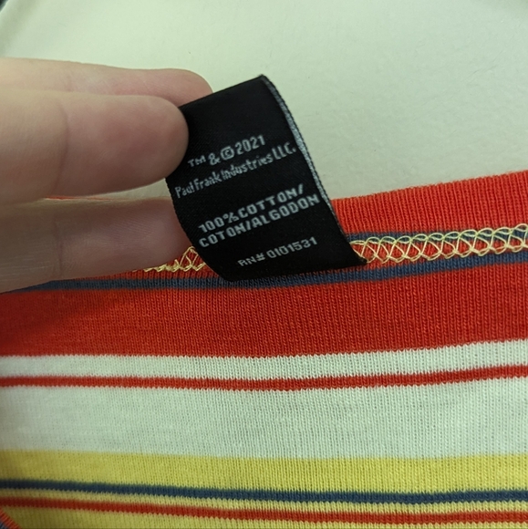 Paul Frank Monkey Striped Crop Tank Top Y2K - Picture 8 of 8